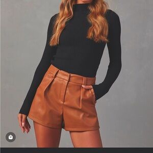 Petite Faux Leather Shorts